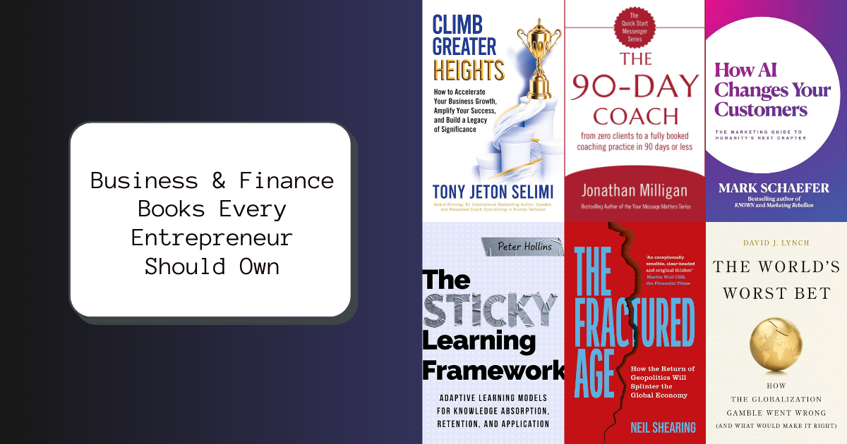 Business & Finance Books Every Entrepreneur Should Own